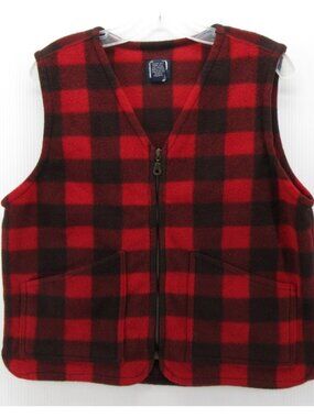 VINTAGE Gap Vest XL Fleece Buffalo Plaid Hunting Jacket 90s Y2K (Large)
